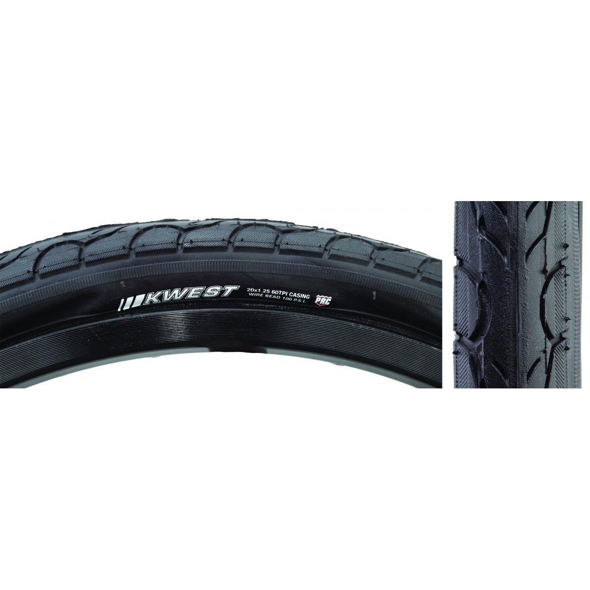 KENDA TIRE KEN KWEST 20x1.25 BK/BK SRC/PRC/60 WIRE 100psi - KENDA