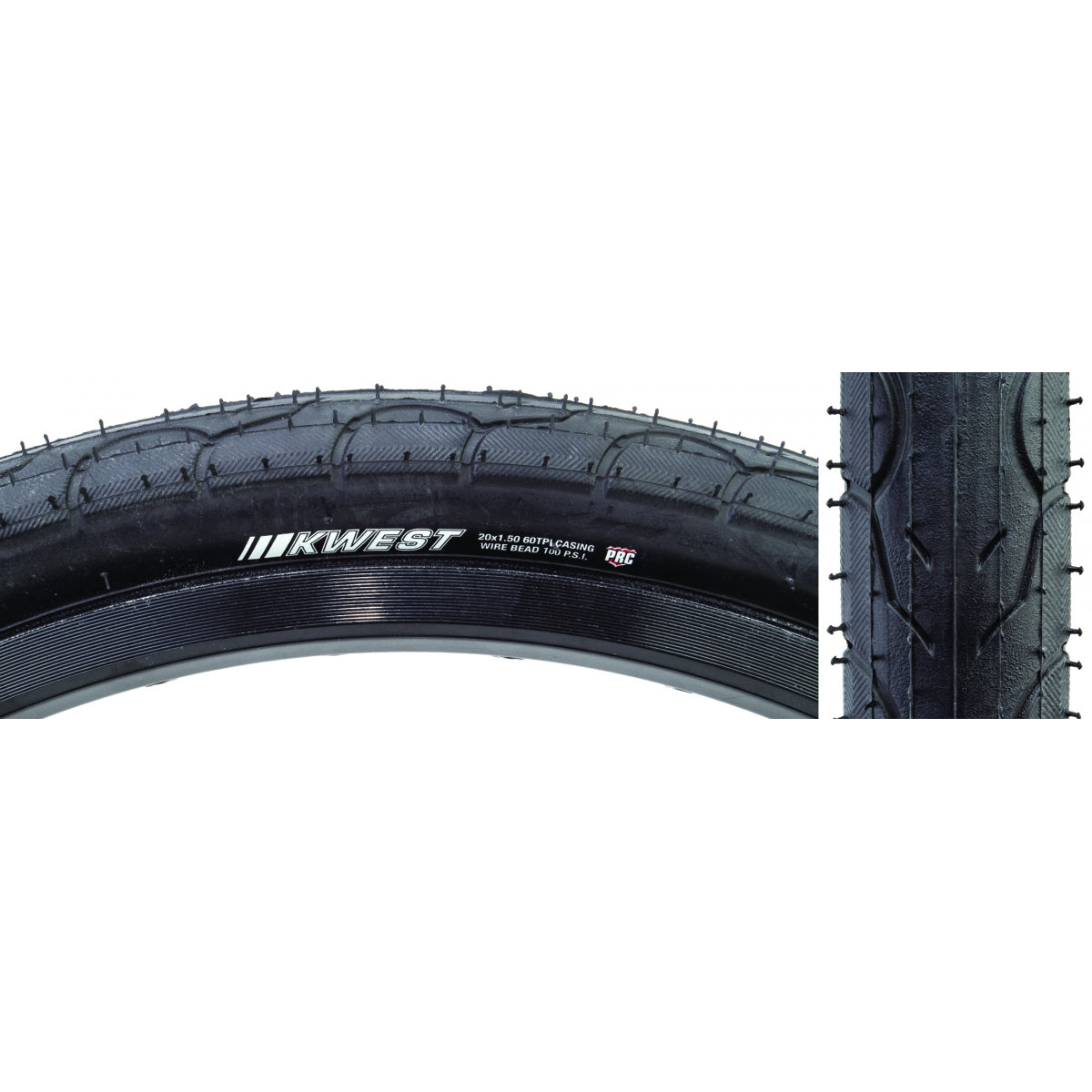 KENDA TIRE KEN KWEST 20x1.5 BK/BK SRC/PRC/60 WIRE 100psi - KENDA