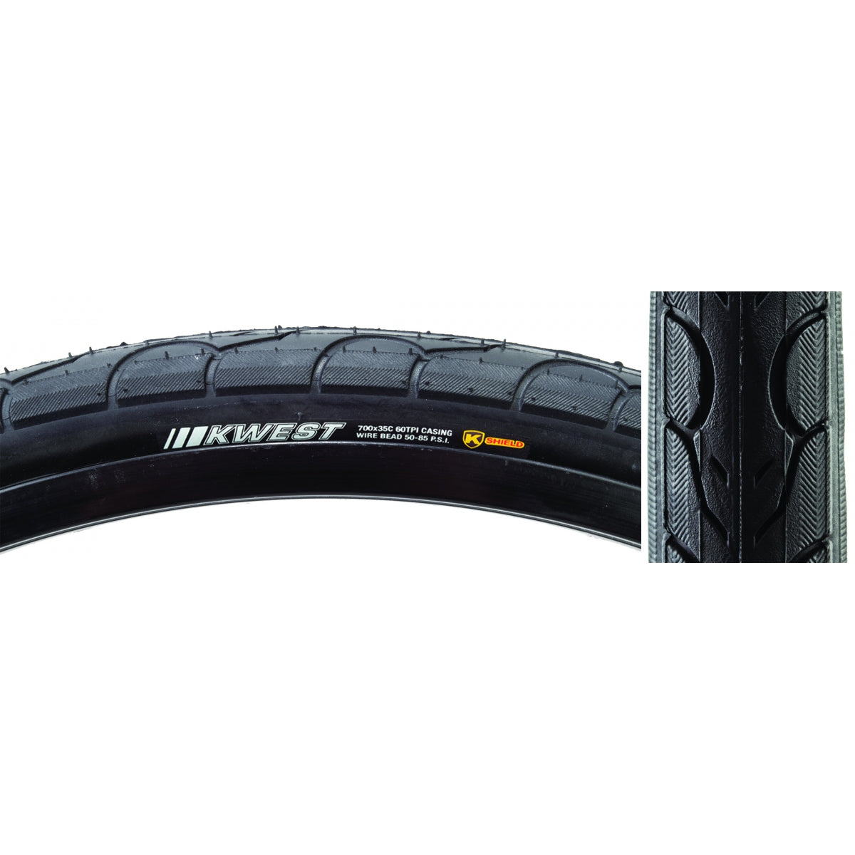KENDA TIRE KEN KWEST 700x35 BK/BK SRC/KS/60 WIRE 85psi - KENDA
