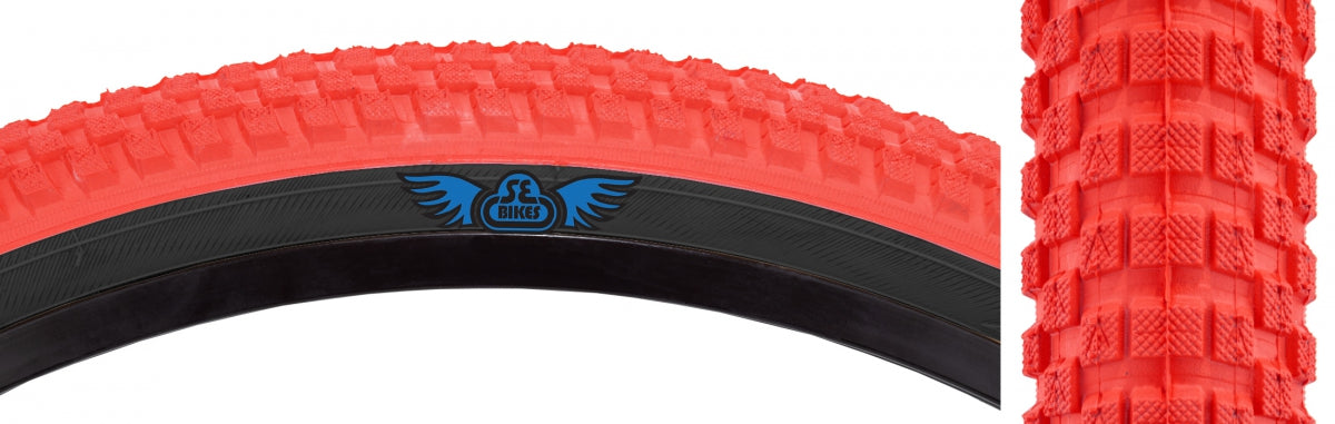SE BIKES TIRE SE BIKES CUB 26x2.0 RD/BK WIRE/27/MPC - SE BIKES