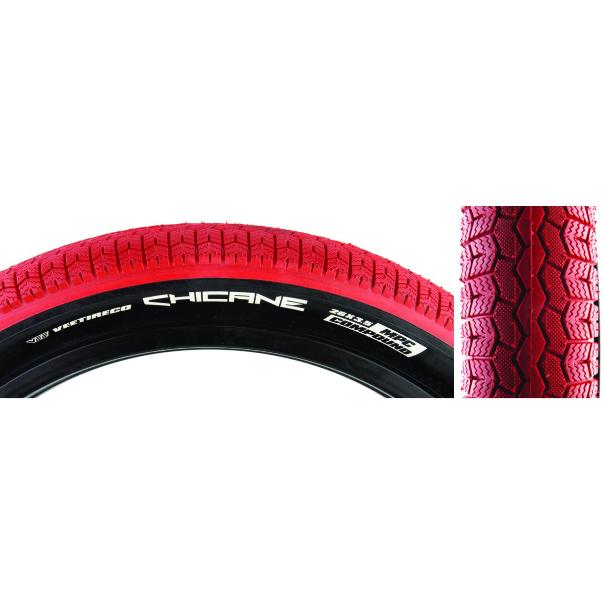 SE BIKES TIRE SE BIKES CHICANE 26x3.5 RD/BK WIRE/72/MPC - SE BIKES