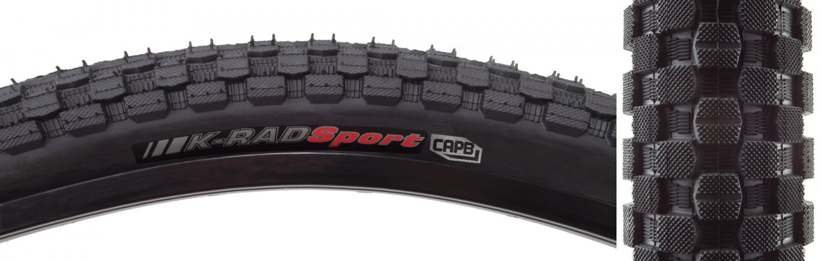KENDA TIRE KEN K-RAD SPORT 24x2.3 BK/BK SRC/PRC/60 WIRE 80psi - KENDA