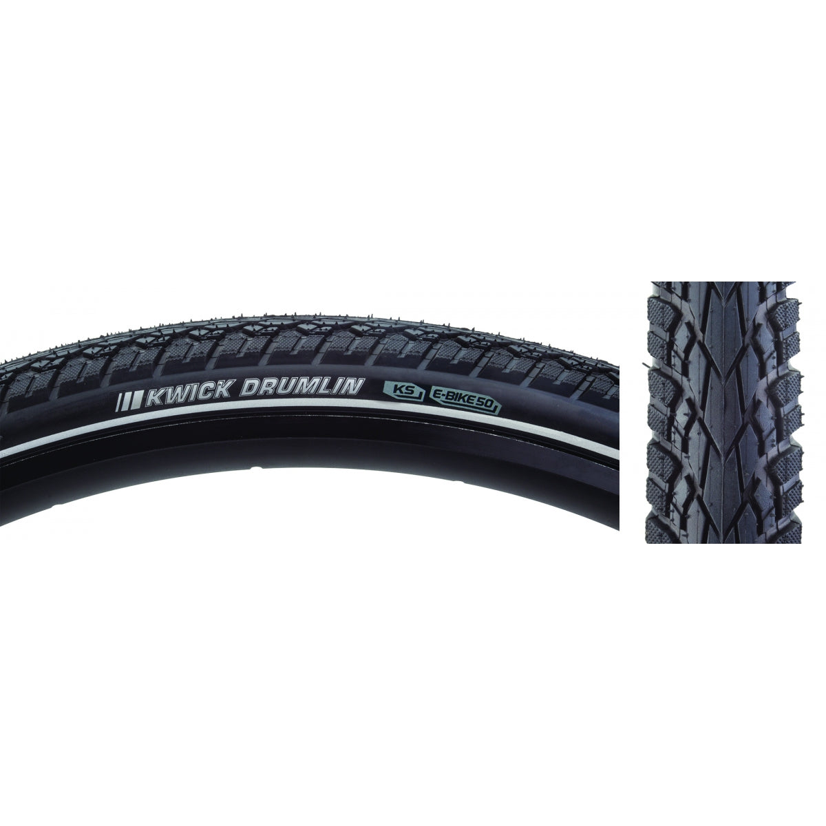 KENDA TIRE KEN KWICK DRUMLIN SPORT 27.5x2.0 BK/BK/REF SRC/KS/60 WIRE 65psi E50 - KENDA