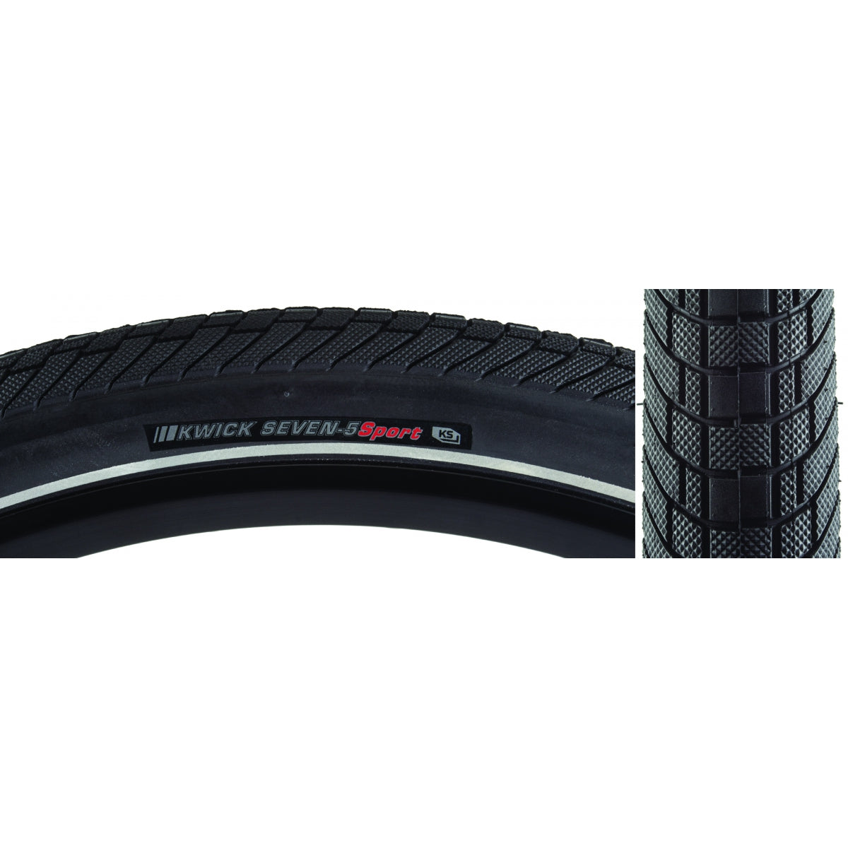 KENDA TIRE KEN KWICK SEVEN.5 SPORT 27.5x1.75 BK/BK/REF SRC/KS/60 WIRE 85psi - KENDA