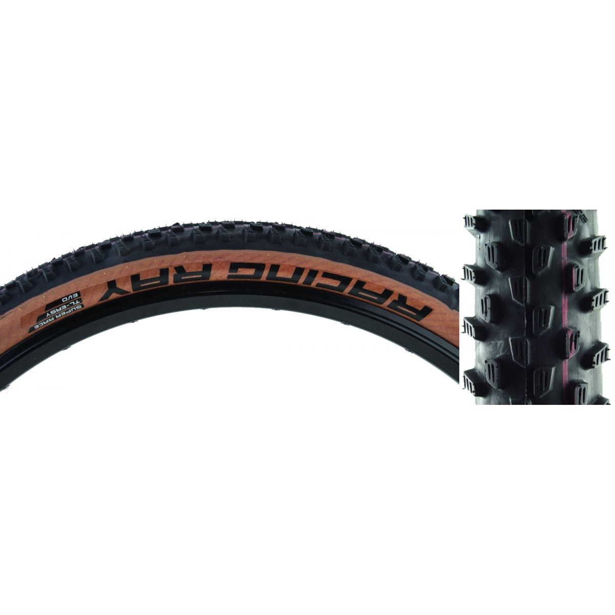 SCHWALBE TIRE SWB RACING RAY 29x2.25 EVO S-RACE BK/TAN ADDIX SPEED TLR FOLD - SCHWALBE