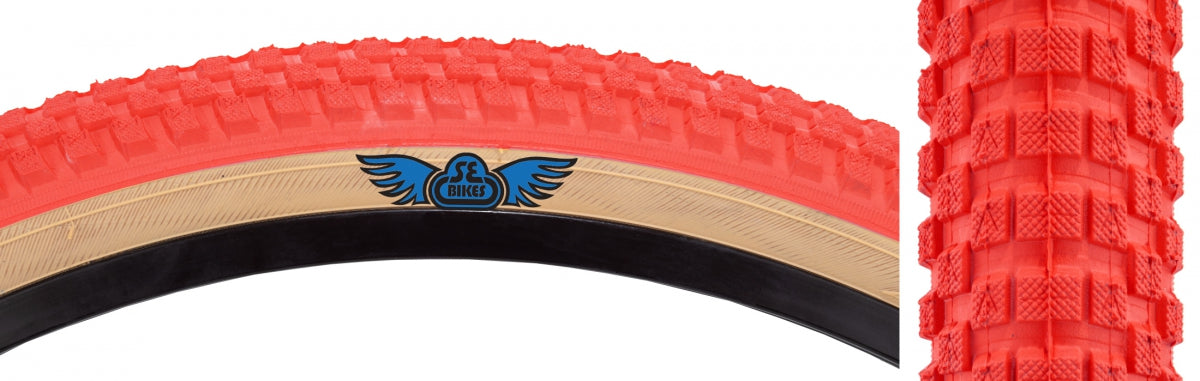 SE BIKES TIRE SE BIKES CUB 24x2.0 RD/TAN WIRE/27/MPC - SE BIKES