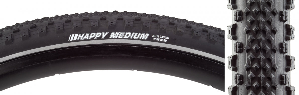 SUNLITE TIRE SUNLT 700x35 BK/BK/REF-STRIPE 30 WIRE HAPPY MEDIUM - SUNLITE