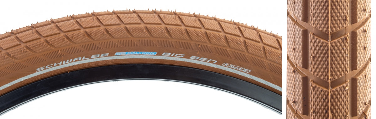 SCHWALBE TIRE SWB LITTLE BIG BEN 700x38 ACTIVE TWIN K-GUARD BN/BRN/REF SBC WIRE - SCHWALBE