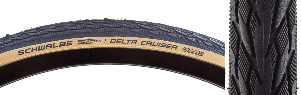 SCHWALBE TIRE SWB DELTA CRUISER 700x28 ACTIVE K-GUARD BK/GW SBC WIRE - SCHWALBE