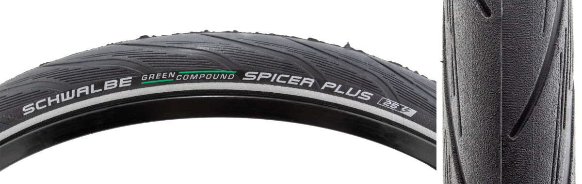 SCHWALBE TIRE SWB SPICER 26x1.5 ACTIVE LITE GN-GUARD BK/BSK/REF GN-COMPOUND E25 WIRE - SCHWALBE