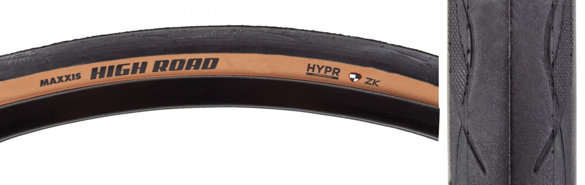 MAXXIS TIRE MAX HIGH ROAD 700x25 BK/TAN FOLD/170 HYPR/ZK - MAXXIS
