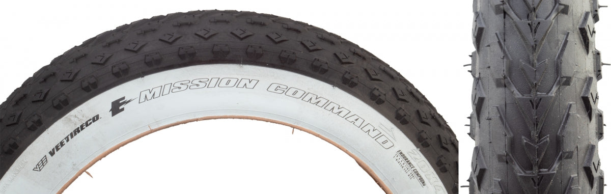 VEE TIRE & RUBBER TIRE VEE MISSION COMMAND 20x4.0 BK/WH WIRE/26 ENDURO/OVER RIDE E50 - VEE TIRE & RUBBER