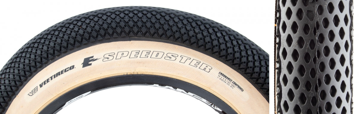 VEE TIRE & RUBBER TIRE VEE SPEEDSTER 20x4.0 BK/TAN WIRE/26 ENDURO/OVER RIDE E50 - VEE TIRE & RUBBER