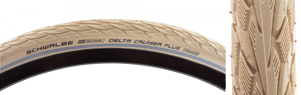 SCHWALBE TIRE SWB DELTA CRUISER 700x35 ACTIVE TWIN P-GUARD CR/CR/REF SBC WIRE - SCHWALBE