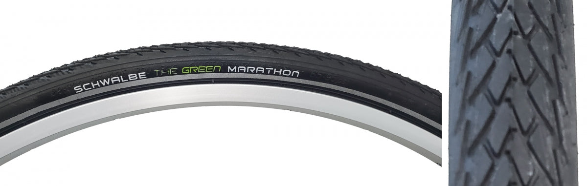 SCHWALBE TIRE SWB MARATHON 700x32 PERF TWIN GN-GUARD BK/BK/REF ADDIX ECO E25 WIRE - SCHWALBE