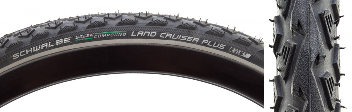 SCHWALBE TIRE SWB LAND CRUISER 700x40 ACTIVE P-GUARD BK/BSK/REF GRN E25 WIRE - SCHWALBE