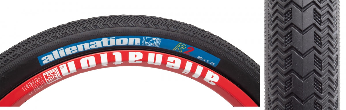 ALIENATION TIRE AN TCS R2 20x1.75 BLUE LABEL FOLD BK/BK - ALIENATION