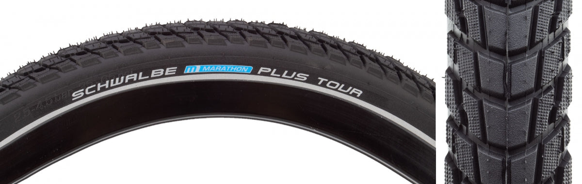 SCHWALBE TIRE SWB MARATHON PLUS TOUR 700x38 PERF SM-GUARD BK/BK/REF ADDIX E50 WIRE - SCHWALBE