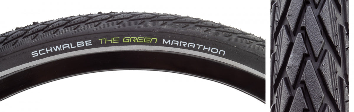SCHWALBE TIRE SWB MARATHON 26x1.5 PERF TWIN GN-GUARD BK/BK/REF ADDIX ECO E25 WIRE - SCHWALBE