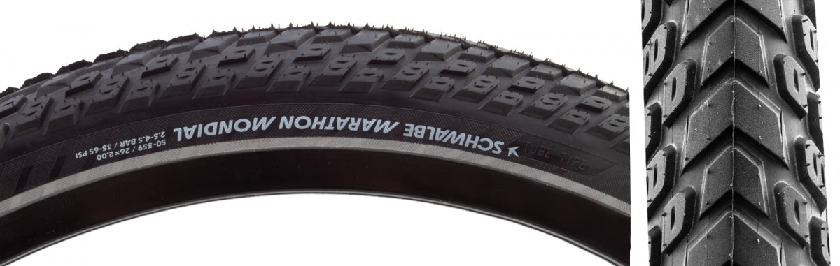 SCHWALBE TIRE SWB MARATHON MONDIAL 26x2.0 PERF R-GUARD BK/BSK/REF ADDIX E50 WIRE - SCHWALBE