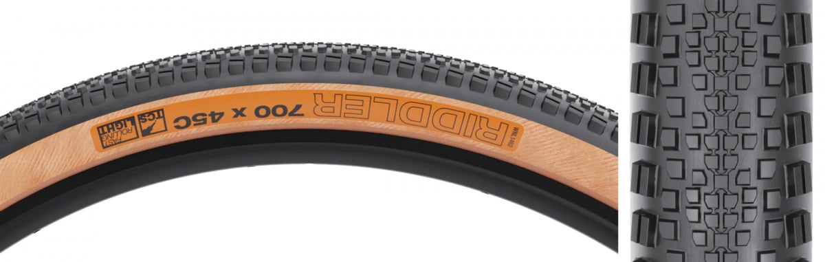 WTB TIRE WTB RIDDLER 700x45 BK/TAN LIGHT FR TCS/60/DUAL-DNA/SG FOLD - WTB