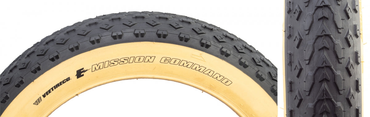 VEE TIRE & RUBBER TIRE VEE MISSION COMMAND 20x4.0 BK/TAN WIRE/26 PERF/OVER RIDE E50 - VEE TIRE & RUBBER