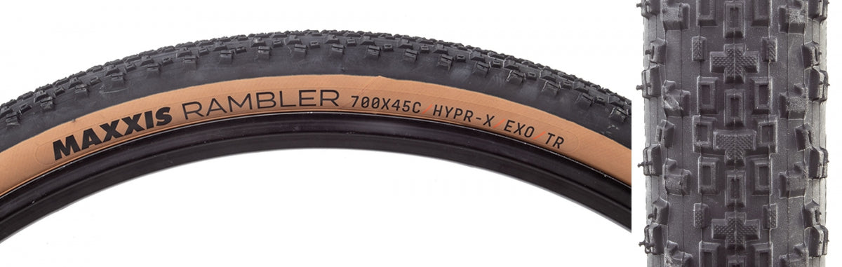 MAXXIS TIRE MAX RAMBLER 700x45 BK/TAN FOLD/120HYPR-X/EXO/TR - MAXXIS