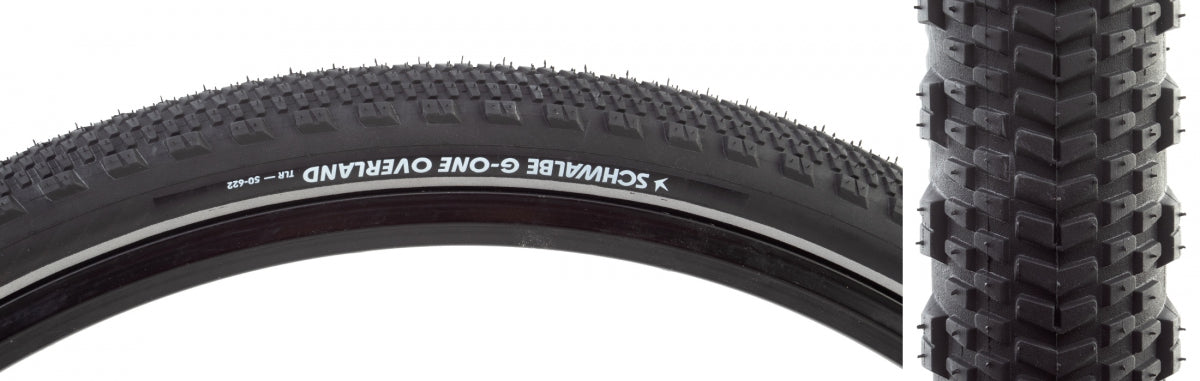 SCHWALBE TIRE SWB G-ONE OVERLAND 700x50 PERF R-GUARD BK/BSK/REF ADDIX GRN TLR E25 FOLD - SCHWALBE