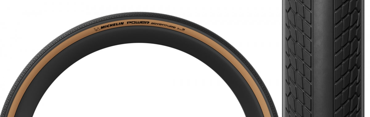 MICHELIN TIRE MICHELIN PWR ADVENTURE 650Bx48 BK/TAN FOLD/3x120 GUM-X/BTBS/TLR - MICHELIN