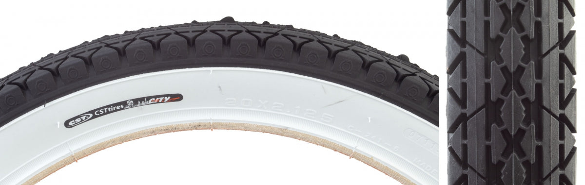 SUNLITE TIRE SUNLT 20x2.125 CST241 BK/WHT CRUISER CITY WIRE - SUNLITE