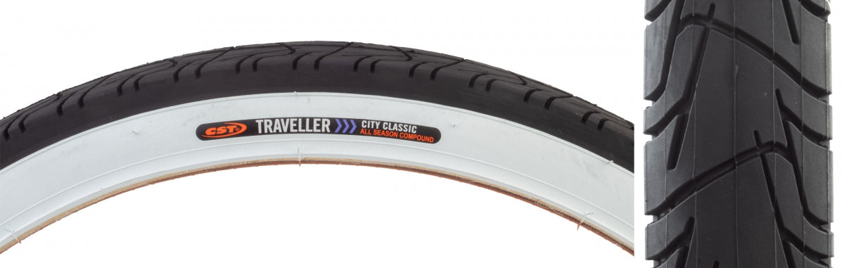 SUNLITE TIRE SUNLT 26x2.125 CST1218 BK/WHT TRAVELLER CITY CLASSIC WIRE - SUNLITE