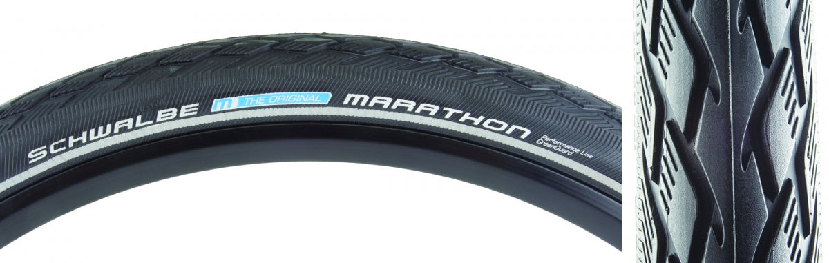 SCHWALBE TIRE SWB MARATHON 20x1.5 PERF TWIN GN-GUARD BK/BK/REF ENDURANCE E25 WIRE - SCHWALBE