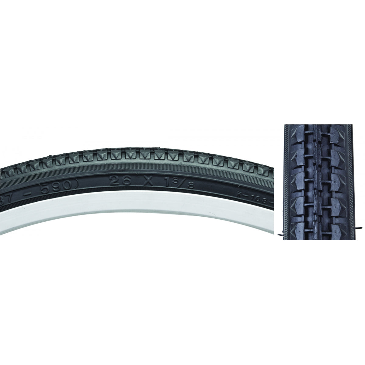 SUNLITE TIRE SUNLT 26x1-3/8 BK/BK STREET K103 WIRE - SUNLITE