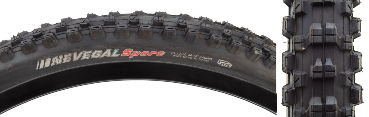 KENDA TIRE KEN NEVEGAL SPORT 29x2.2 BK/BK DTC/60 WIRE 50psi - KENDA