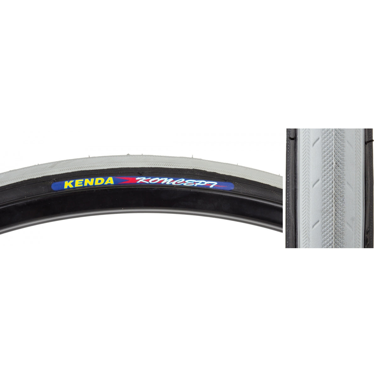 KENDA TIRE KEN KONCEPT 650Cx23 GY/BK WIRE 23-571 110lb K191 - KENDA