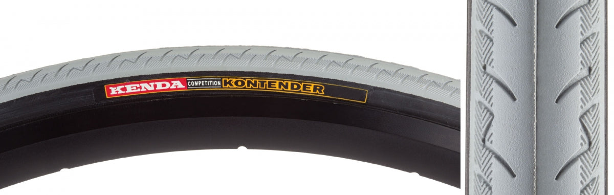KENDA TIRE KEN KONTENDER 700x23 GY/BSK 23-622 110lb K196 WIRE - KENDA