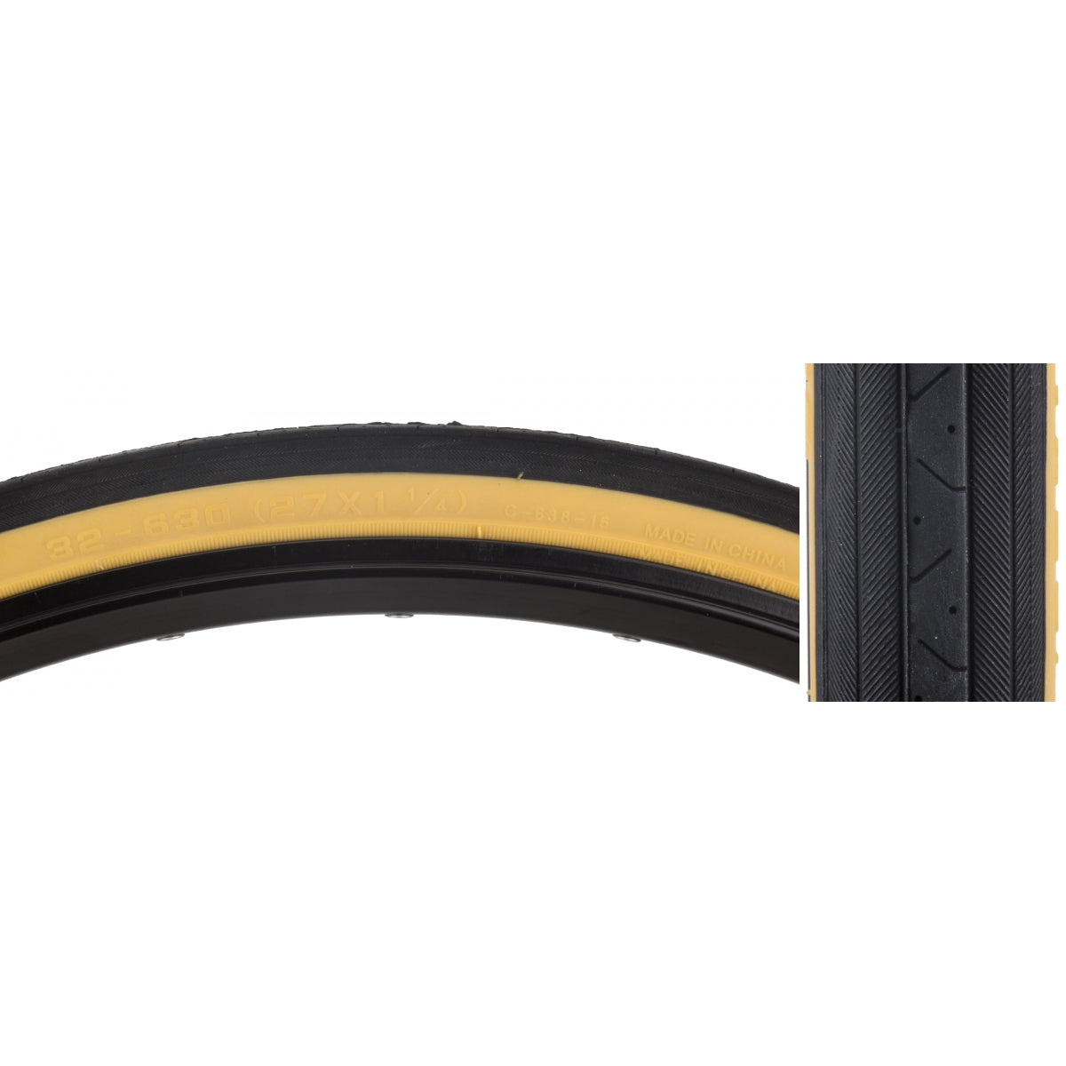 SUNLITE TIRE SUNLT 27x1-1/4 CST638 BK/GUM RD WIRE - SUNLITE
