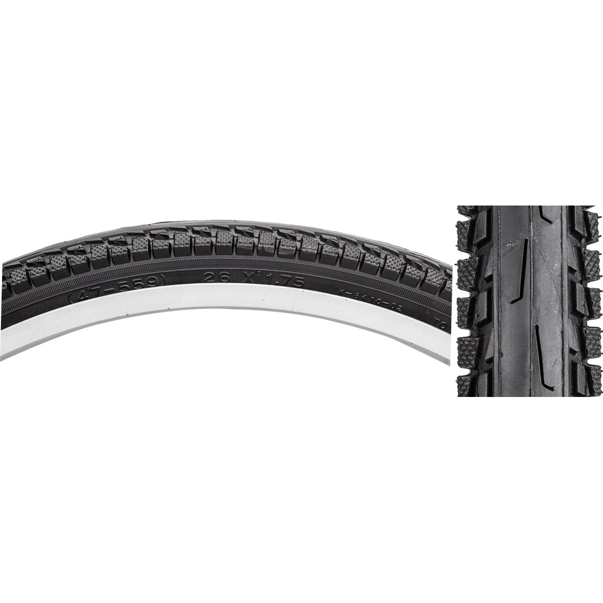 SUNLITE TIRE SUNLT 26x1.75 BK/BK CITY K841C COMFORT WIRE - SUNLITE
