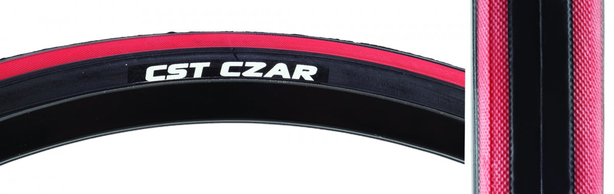 CST PREMIUM TIRE CSTP CZAR 700x25 BK/RD 120lb WIRE - CST PREMIUM