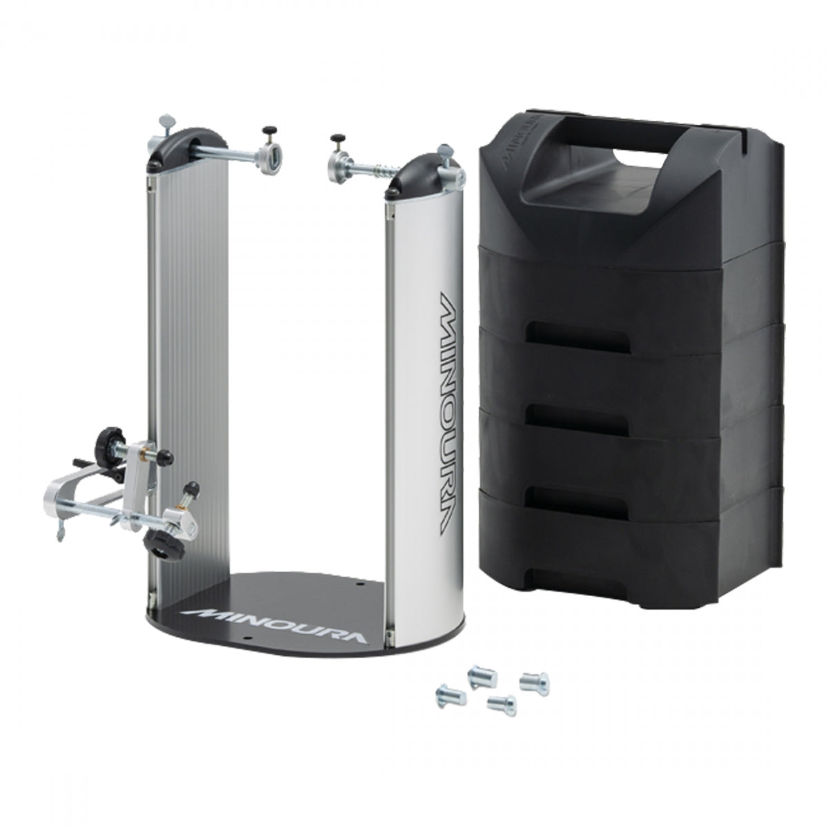 MINOURA TOOL WHL TRUING STAND MIN Front-50W w/STD-GAUGE & TOOL-CASE BK/SL - MINOURA