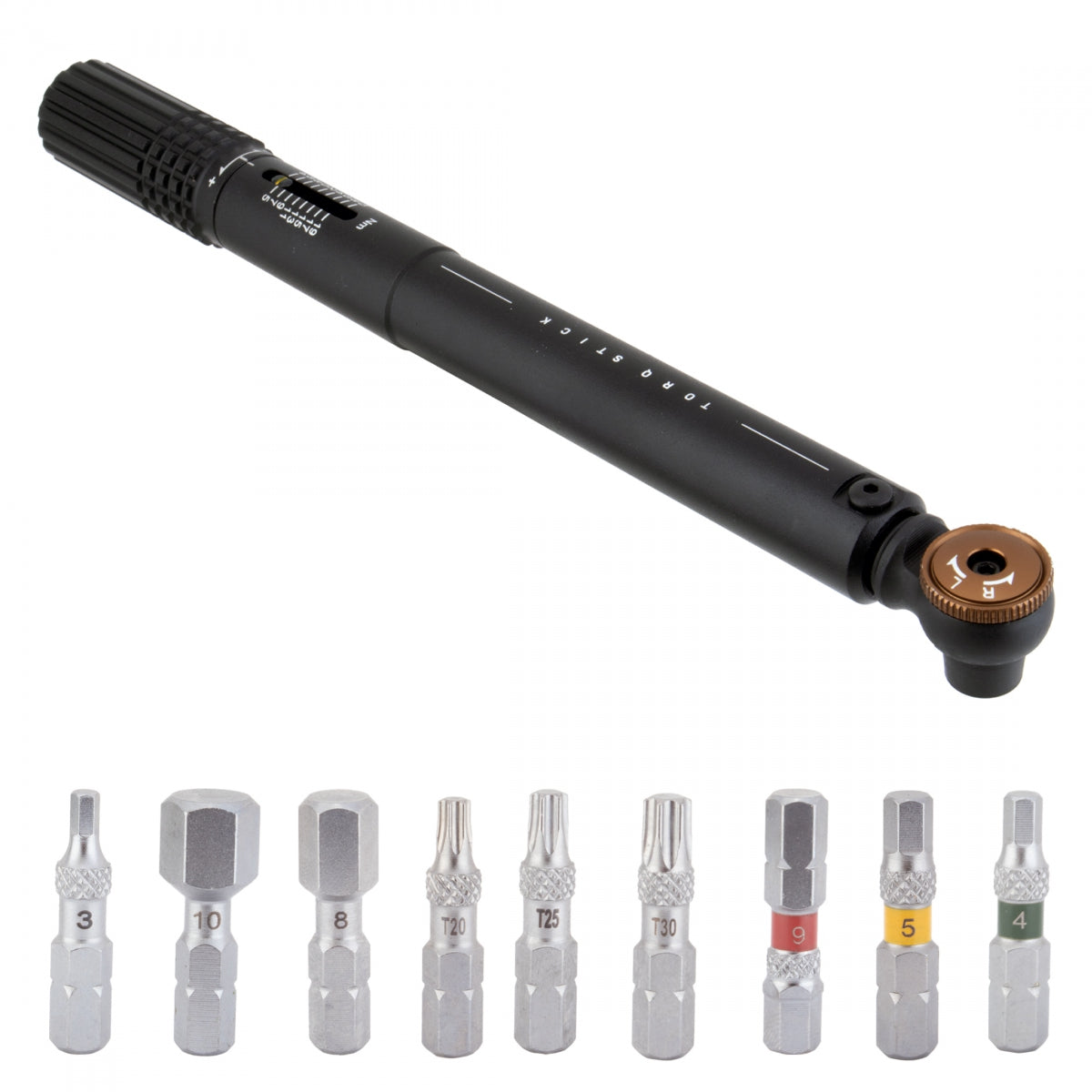 TOPEAK TOOL TORQUE WRENCH TOPEAK TORQ STICK 4-20Nm w/3/4/5/6/8/10/T20/T25/T30 - TOPEAK