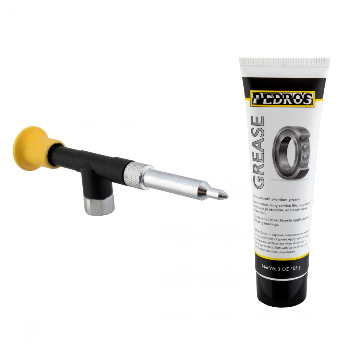 PEDROS LUBE PEDROS GREASE GUN COMBO w/3oz GREASE TUBE - PEDROS