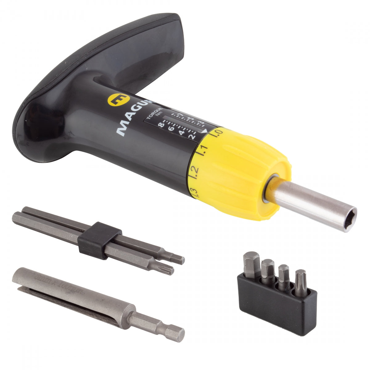 MAGURA TOOL TORQUE WRENCH MAG PRESET 2-8nm 1in4-5mm/T25 & 4in4-5mm/T25 BK/YL - MAGURA