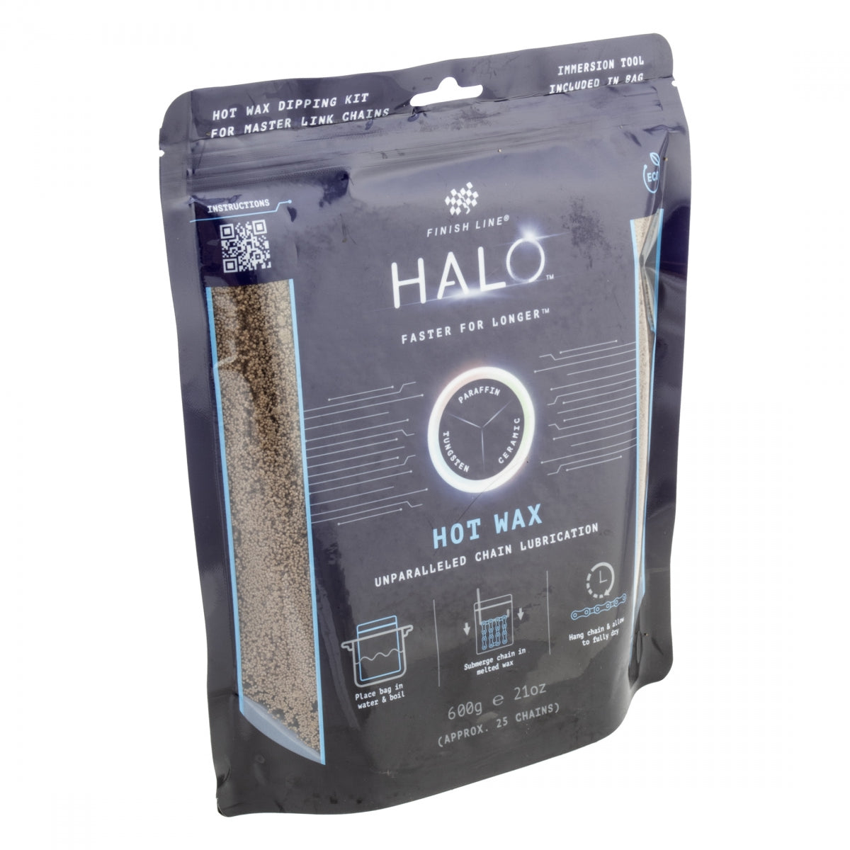 FINISH LINE LUBE F-L HALO HOT WAX 600g GRANULAR BOIL BAG w/IMERSION TOOL - FINISH LINE