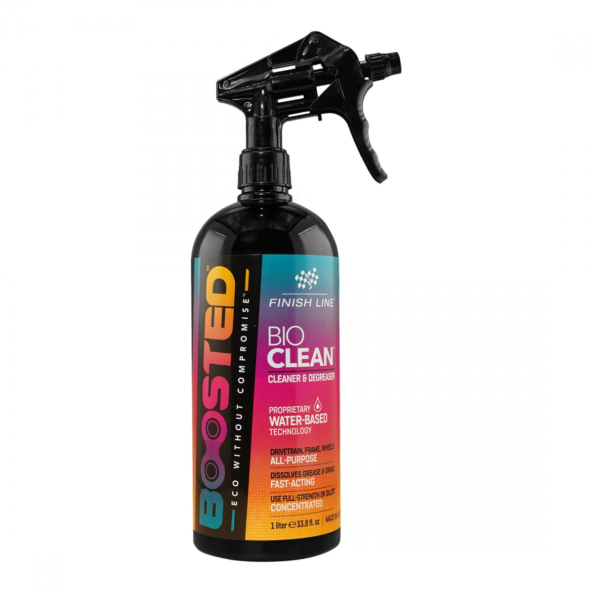 FINISH LINE CLEANER F-L BOOSTED BIO-CLEAN DEGREASER 1L BOTTLE w/TRIGGER 4/cs - FINISH LINE