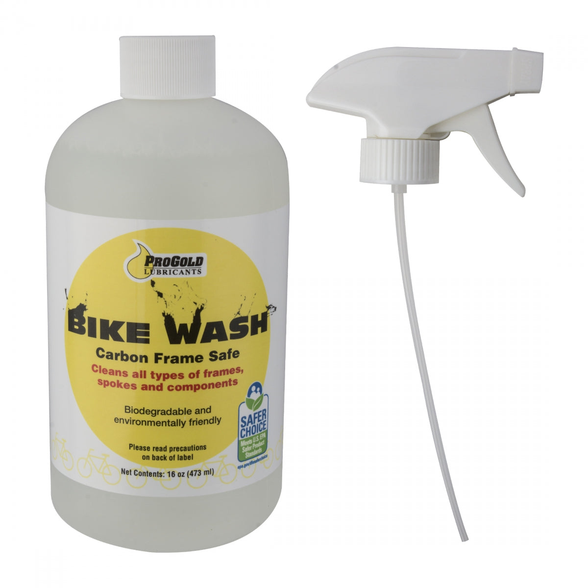 PRO GOLD CLEANER PROGOLD BIKE WASH-16oz FOR CARBON FRAMES W/TRIGGER - PRO GOLD