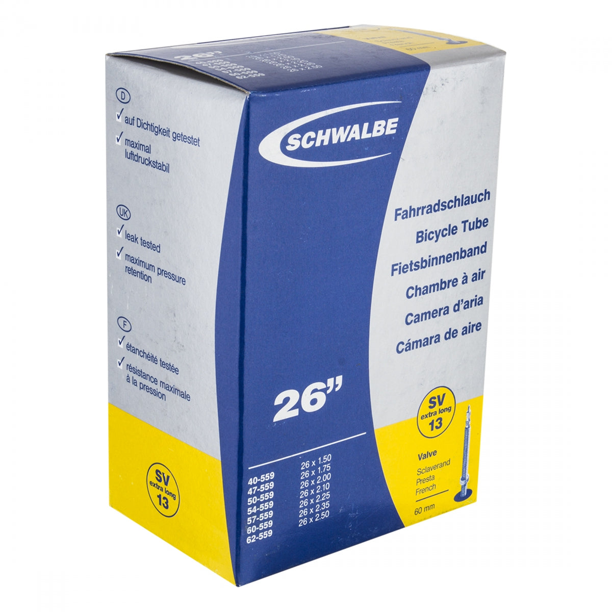 SCHWALBE TUBE SCHWALBE 26 559x40/62 PV 60mm - SCHWALBE