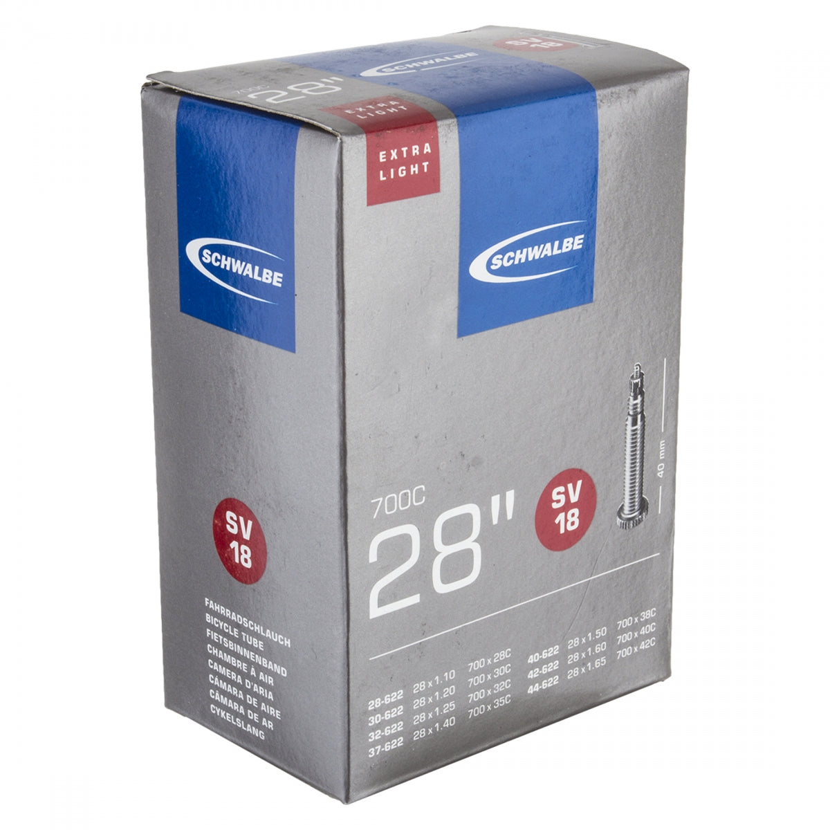 SCHWALBE TUBE SCHWALBE 28 622x28/44 EXTRA LIGHT PV 40mm - SCHWALBE