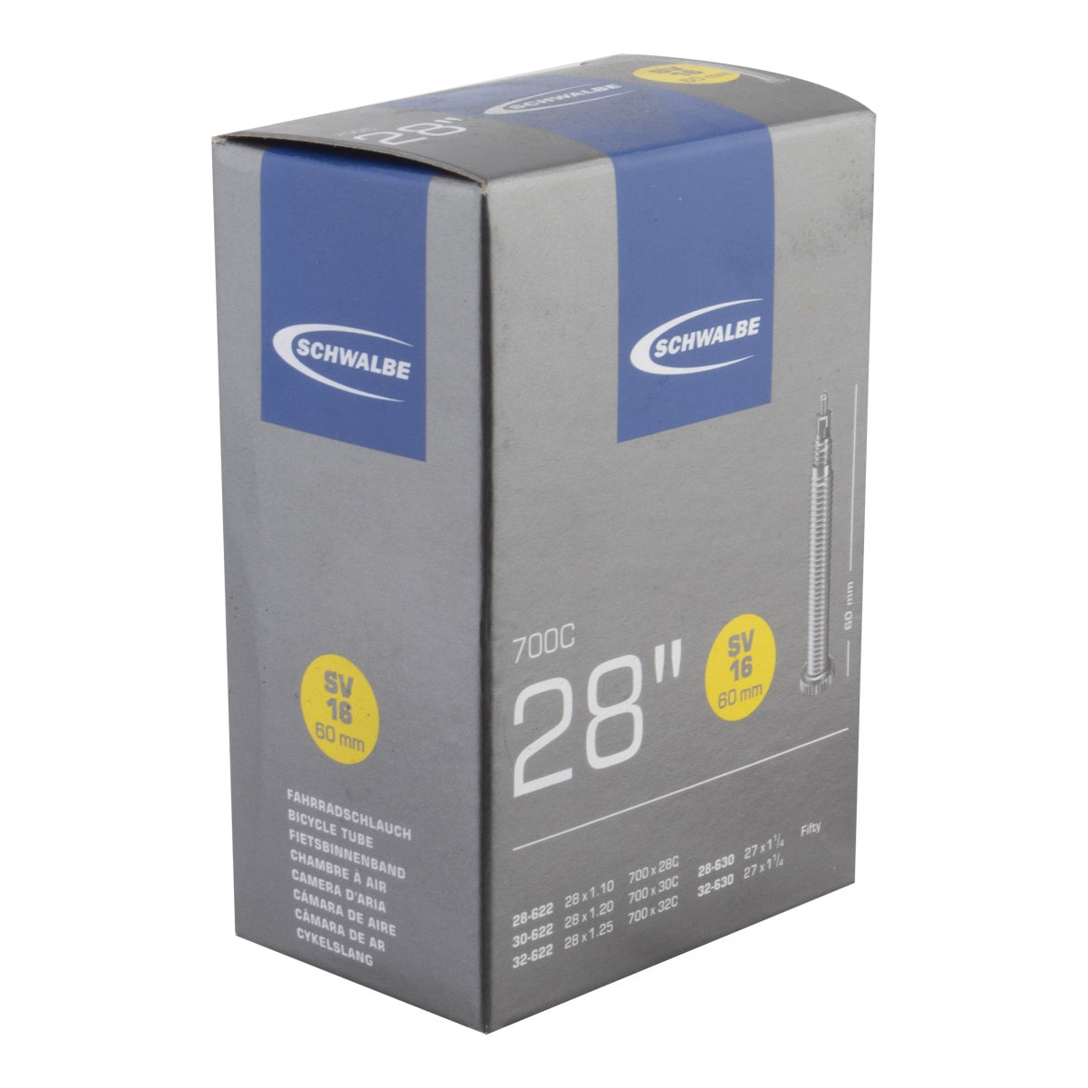 SCHWALBE TUBE SCHWALBE 28 622/630x28/32 PV 60mm - SCHWALBE