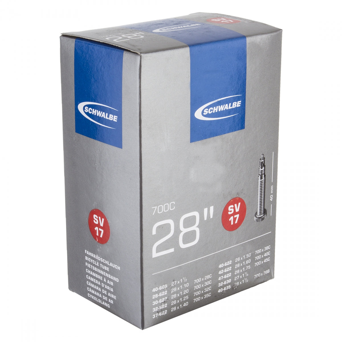 SCHWALBE TUBE SCHWALBE 28 622/635x28/47 PV 40mm - SCHWALBE